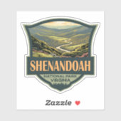 Shenandoah National Park Illustratie Reizen Retro Sticker (Vel)