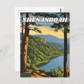 Shenandoah National Park illustratie retro Aesthe Briefkaart (Voorkant / Achterkant)