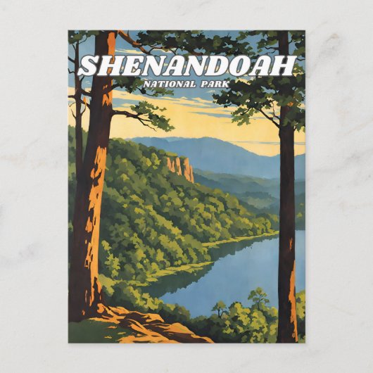 Shenandoah National Park illustratie retro Aesthe Briefkaart (Voorkant)