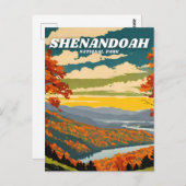 Shenandoah National Park illustratie retro Briefkaart (Voorkant / Achterkant)