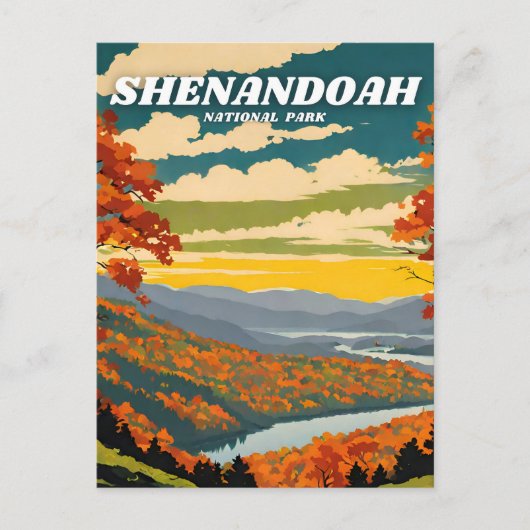Shenandoah National Park illustratie retro Briefkaart (Voorkant)