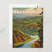 Shenandoah National Park illustratie retro Classi Briefkaart (Voorkant / Achterkant)