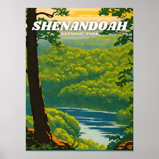 Shenandoah National Park illustratie retro Decora Poster (Voorkant)