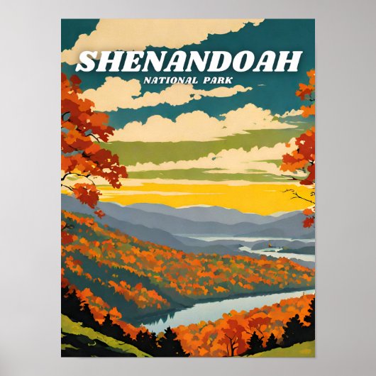 Shenandoah National Park illustratie retro Poster (Voorkant)