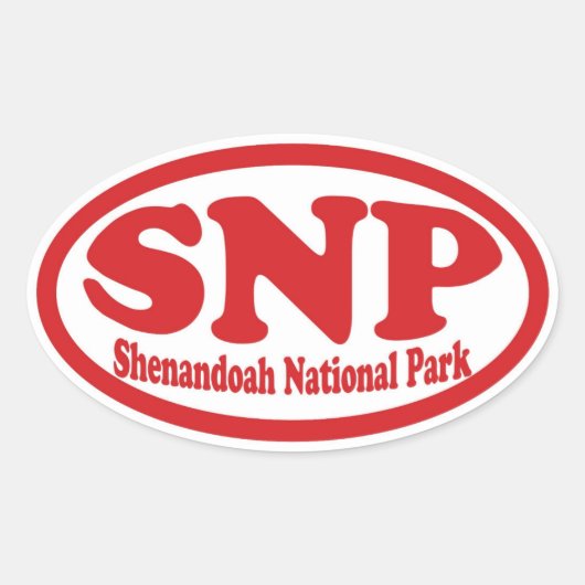 Shenandoah National Park rode ovale sticker (Voorkant)