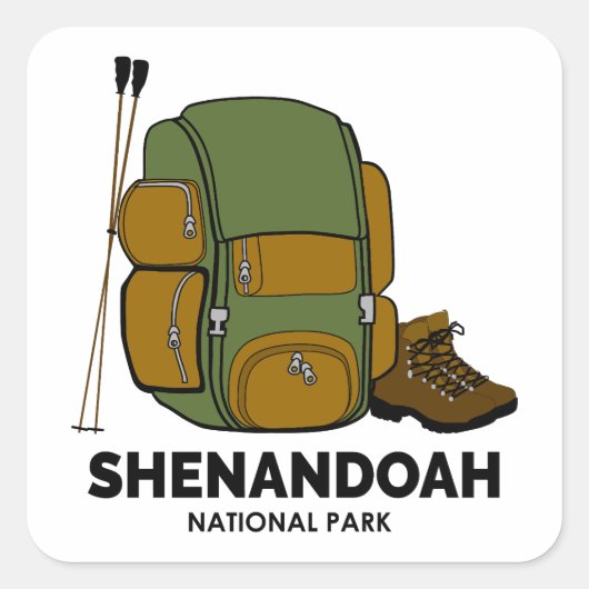 Shenandoah National Park-rugzak Vierkante Sticker (Voorkant)
