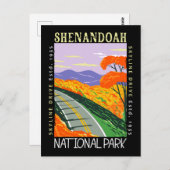 Shenandoah National Park Skyline Drive Distress Briefkaart (Voorkant / Achterkant)