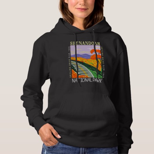 Shenandoah National Park Skyline Drive Distress Hoodie (Voorkant)