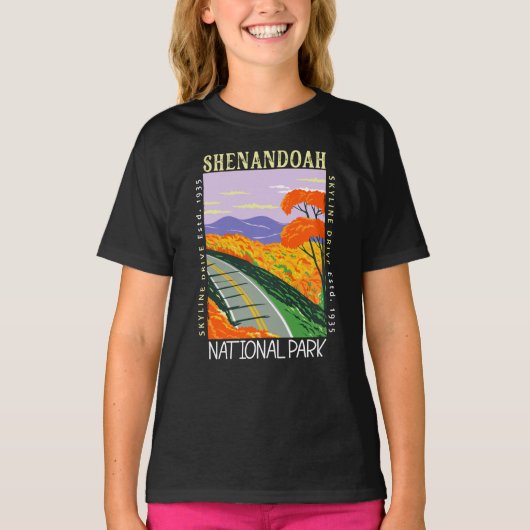 Shenandoah National Park Skyline Drive Distress T-shirt (Voorkant)