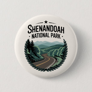 Shenandoah National Park Skyline Drive Uitzicht on Ronde Button 5,7 Cm