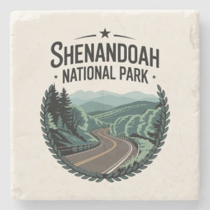 Shenandoah National Park Skyline Drive Uitzicht on Stenen Onderzetter