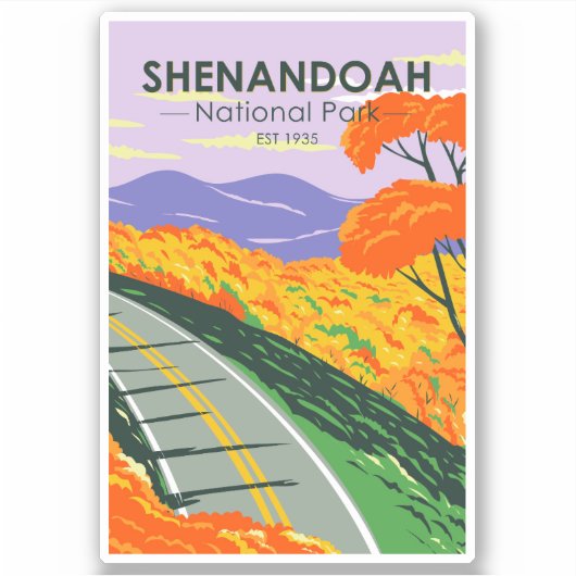 Shenandoah National Park Skyline Drive Virginia Sticker (Voorkant)