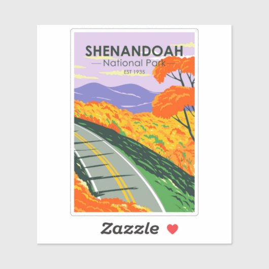 Shenandoah National Park Skyline Drive Virginia Sticker (Vel)