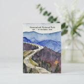 Shenandoah National Park skyline drive waterkleur Briefkaart (Staand voorkant)