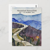 Shenandoah National Park skyline drive waterkleur Briefkaart (Voorkant / Achterkant)