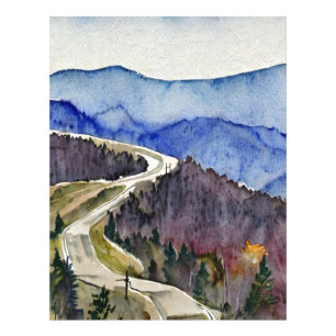 Shenandoah National Park skyline drive waterkleur Foto Afdruk