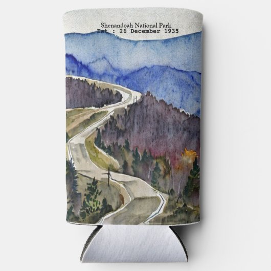 Shenandoah National Park skyline drive waterkleur Seltzer Blikjeskoeler (Voorkant)