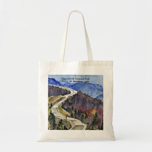 Shenandoah National Park skyline drive waterkleur Tote Bag (Voorkant)