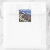 Shenandoah National Park skyline drive waterkleur Vierkante Sticker (Tas)