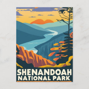 Shenandoah National Park skyline water kleur Briefkaart