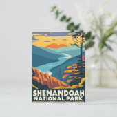 Shenandoah National Park skyline water kleur Briefkaart (Staand voorkant)