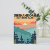 Shenandoah National Park skyline water kleur Briefkaart (Staand voorkant)