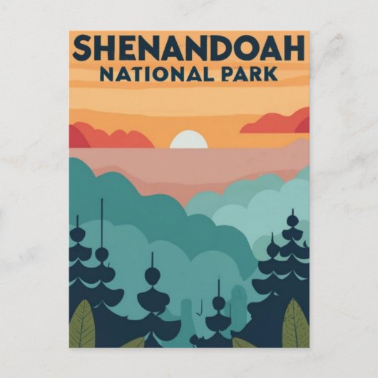 Shenandoah National Park skyline water kleur Briefkaart (Voorkant)