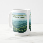 Shenandoah National Park Virginia Blue Ridge Retro Koffiemok (Voorkant links)