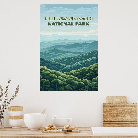 Shenandoah National Park Virginia Blue Ridge Retro Poster (Keuken)