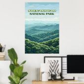 Shenandoah National Park Virginia Blue Ridge Retro Poster (Thuiskantoor)