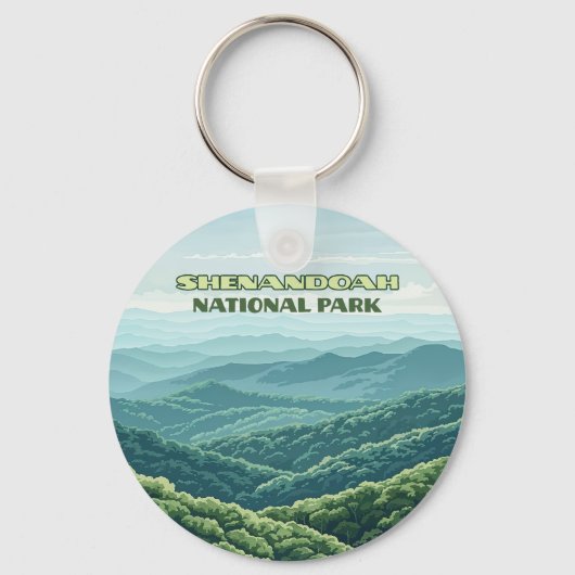 Shenandoah National Park Virginia Blue Ridge Retro Sleutelhanger (Voorkant)