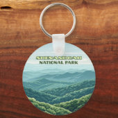 Shenandoah National Park Virginia Blue Ridge Retro Sleutelhanger (Achterkant)