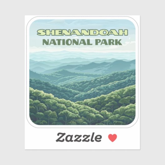 Shenandoah National Park Virginia Blue Ridge Retro Sticker (Vel)