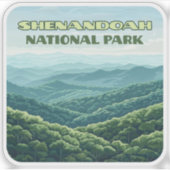 Shenandoah National Park Virginia Blue Ridge Retro Sticker (Voorkant)