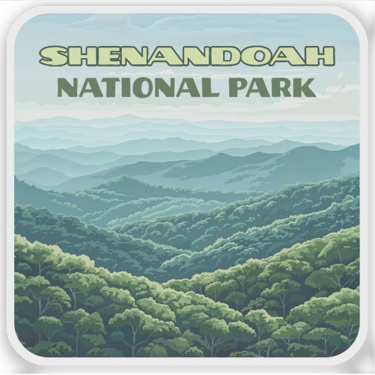 Shenandoah National Park Virginia Blue Ridge Retro Sticker (Voorkant)