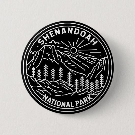 Shenandoah National Park Virginia Monoline Ronde Button 5,7 Cm (Voorkant)