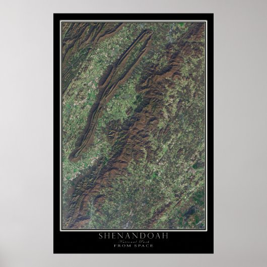 Shenandoah National Park Virginia Satellite Poster (Voorkant)