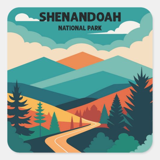 Shenandoah National Park Virginia USA Vierkante Sticker (Voorkant)