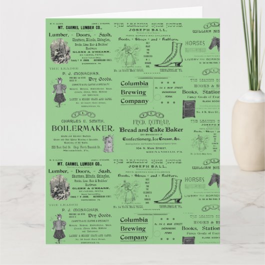 Shenandoah Pennsylvania Vintage Adverteren 1880's Kaart (Voorkant)