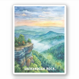 Shenandoah Rock National Park Watercolor Painting Sticker