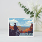 Shenandoah Skyline Drive Fall Art Briefkaart (Staand voorkant)