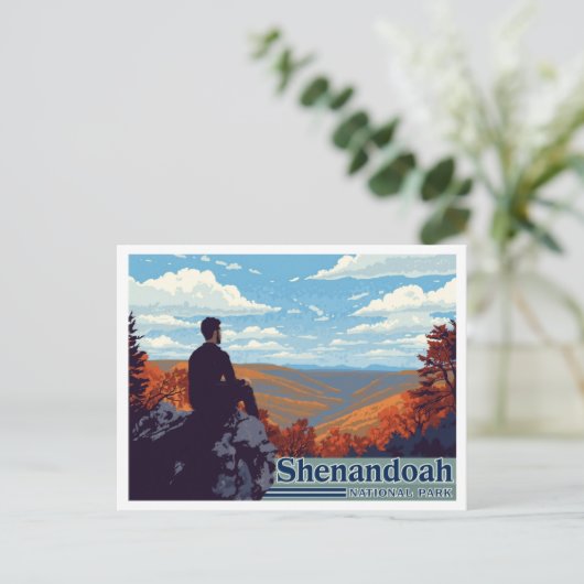 Shenandoah Skyline Drive Fall Art Briefkaart (Staand voorkant)