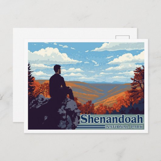 Shenandoah Skyline Drive Fall Art Briefkaart (Voorkant / Achterkant)