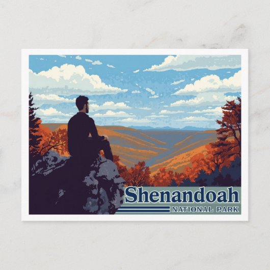 Shenandoah Skyline Drive Herfst Kunst Briefkaart (Voorkant)