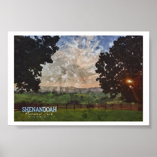 SHENANDOAH WATERVERF - VERENIGDE STATEN VAN VIRGIN POSTER (Voorkant)