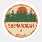 Shenandoah Wilderness Virginia Ronde Sticker (Voorkant)