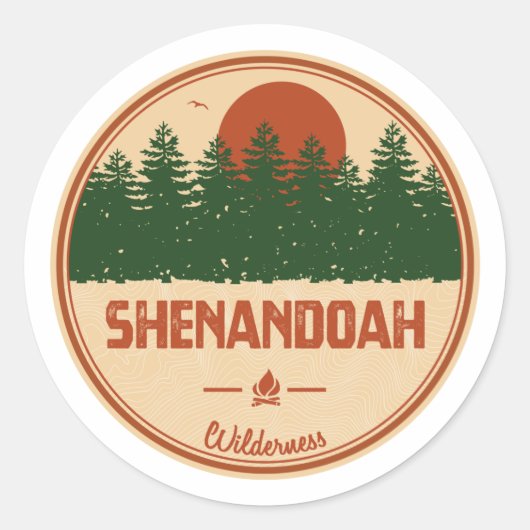 Shenandoah Wilderness Virginia Ronde Sticker (Voorkant)