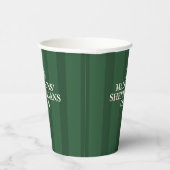Shenanigan Family Name Green Stripes Papieren Bekers (Rechts)
