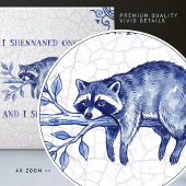 SHENANIGAN Raccoon Fine Delft Blue Dutch Style  Tegeltje