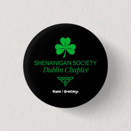 Shenanigan Society Dublin Hoofdstuk Vintage Erfgoe Ronde Button 3,2 Cm